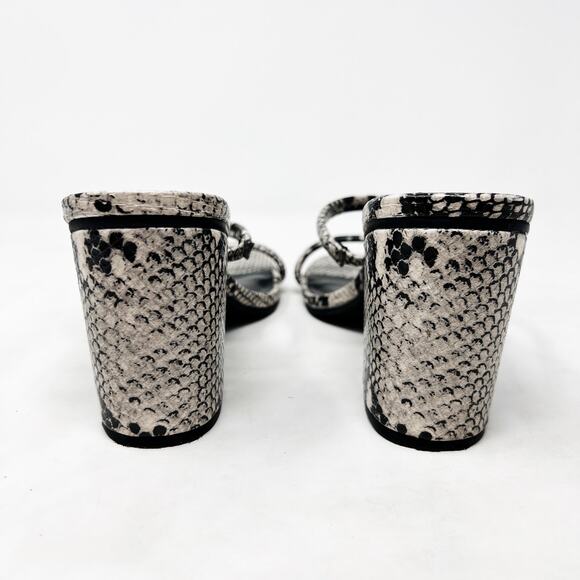 [A New Day] Snake Print Snakeskin Faux Leather Strappy Chunky Block Heels Sz 10 - Picture 9 of 11